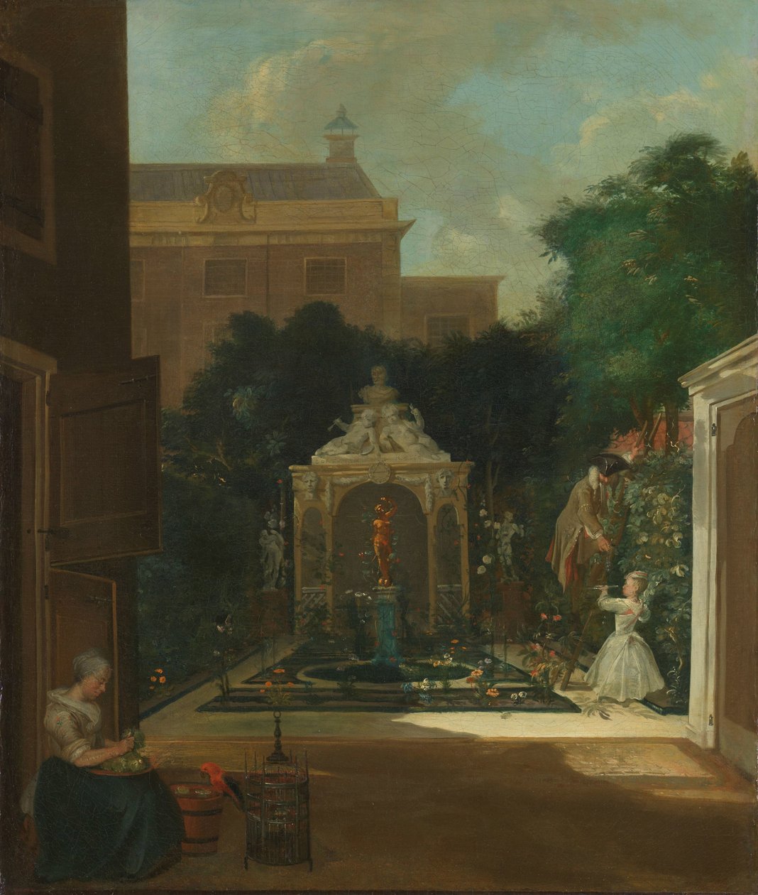 Bir Amsterdam Kanal Evi Bahçesi Bir Amsterdam şehir bahçesi by Cornelis Troost