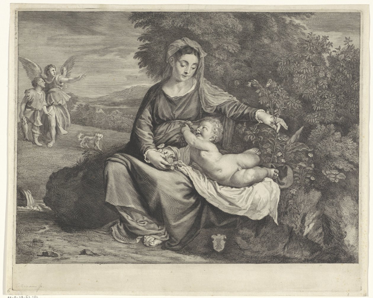 Çocuk ve Tobias ve Melek ile Meryem by Cornelis Visscher (II)