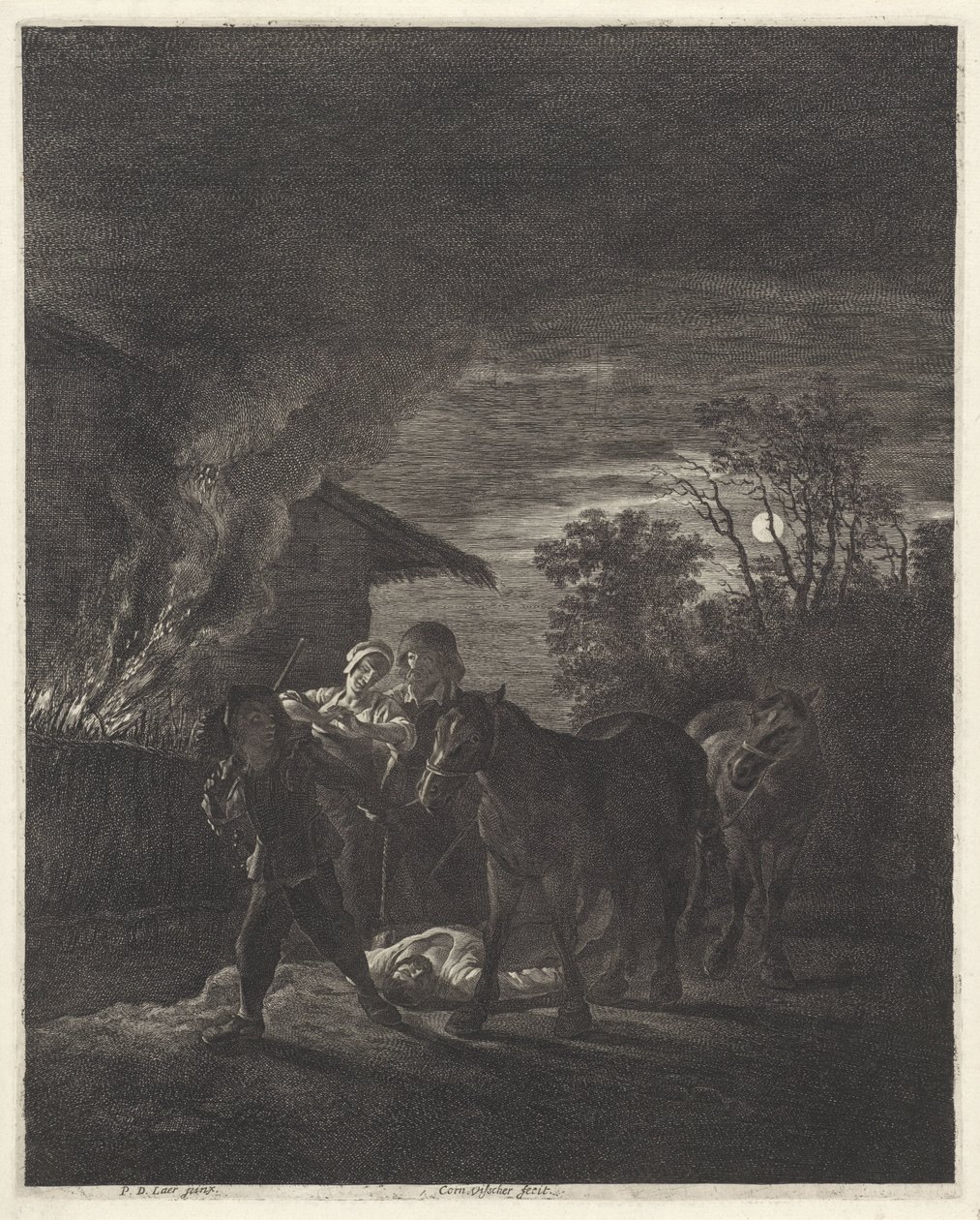at hırsızlığı by Cornelis Visscher (II)