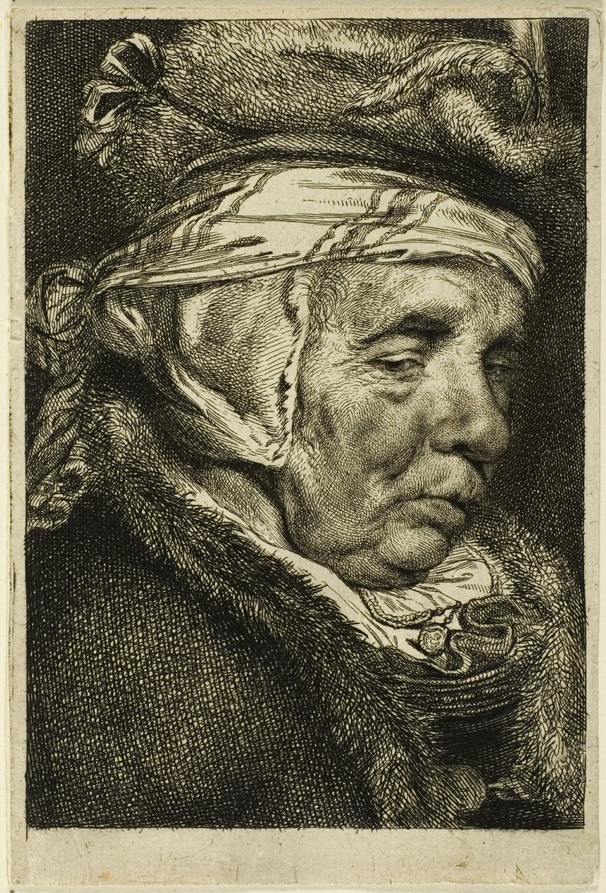Yaşlı Bir Kadının Başı by Cornelis Visscher
