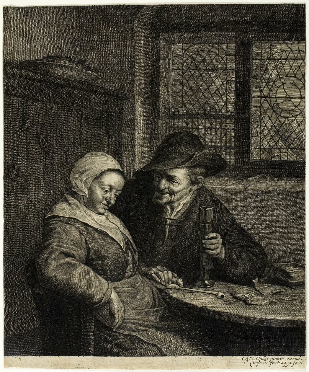 yaşlı adam ve kadın by Cornelis Visscher