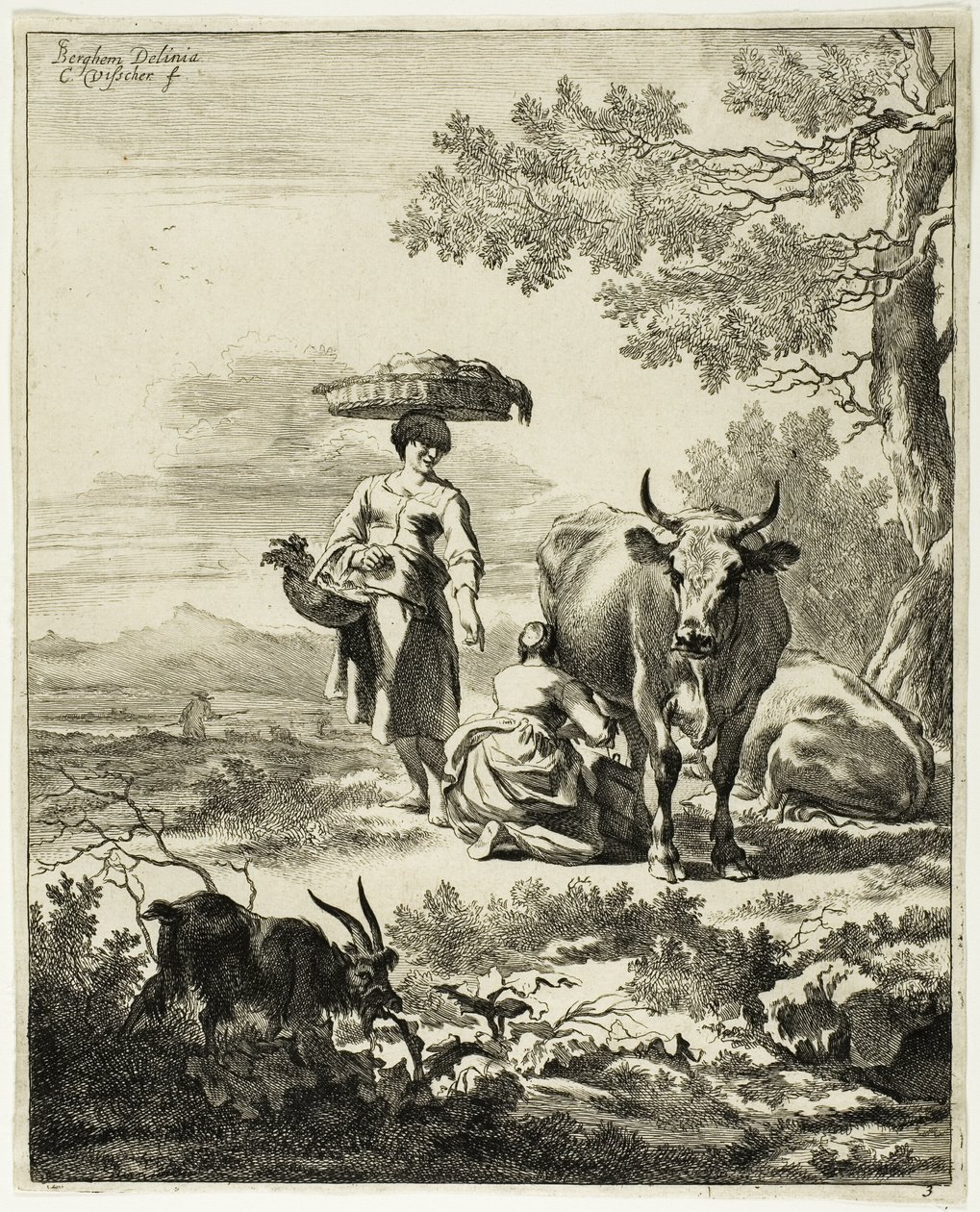İnek Sağan Kadın by Cornelis Visscher