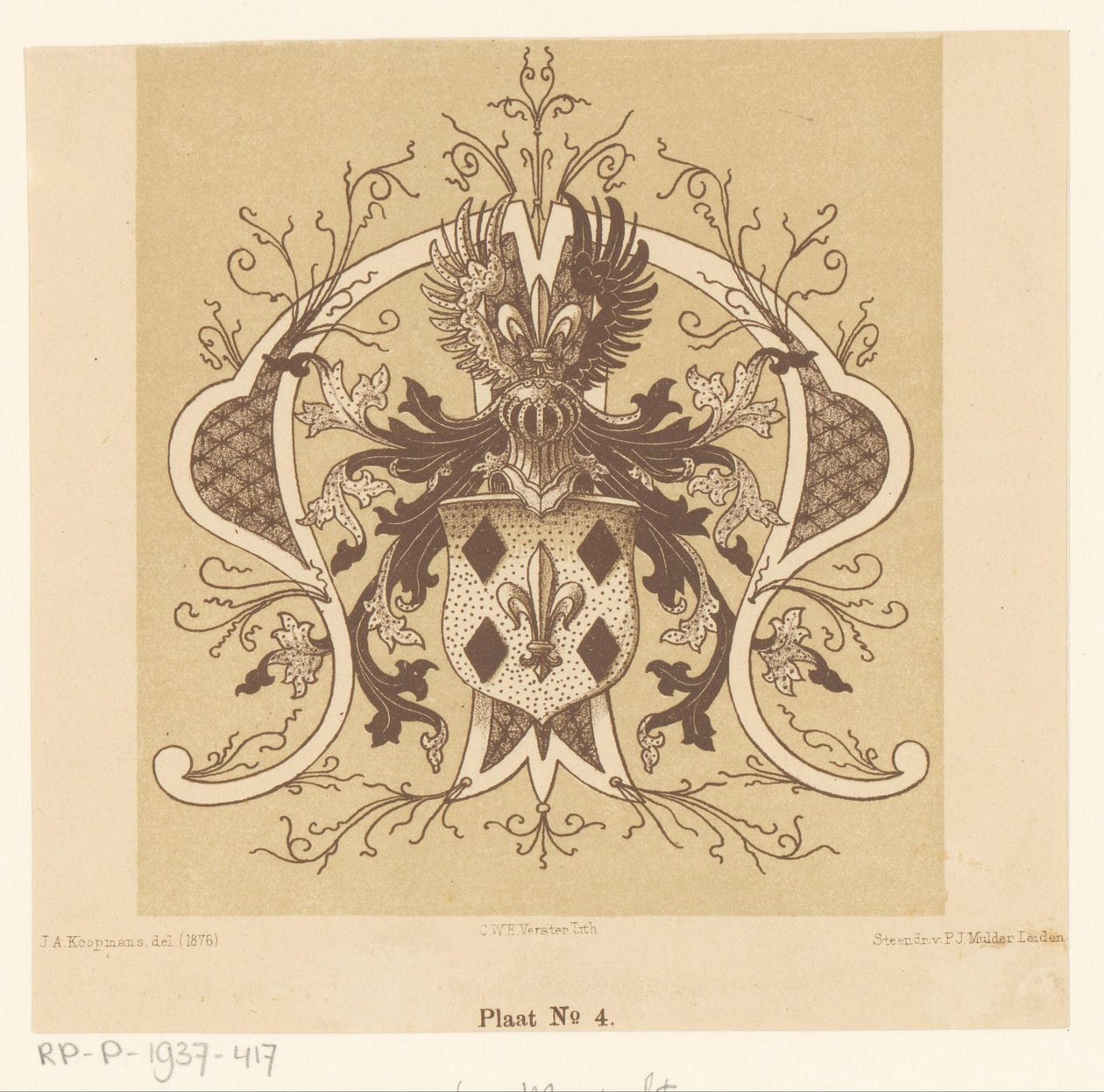 Van Mansvelt ailesinin hanedan arması by Cornelis Willem Hendrik Verster van Wulverhorst