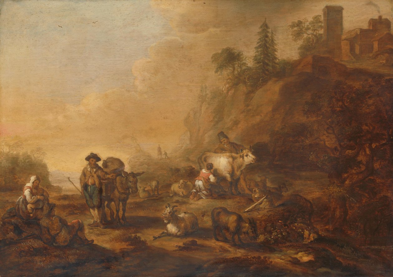 Çobanlarla ve Sürleriyle Manzara by Cornelis de Bie