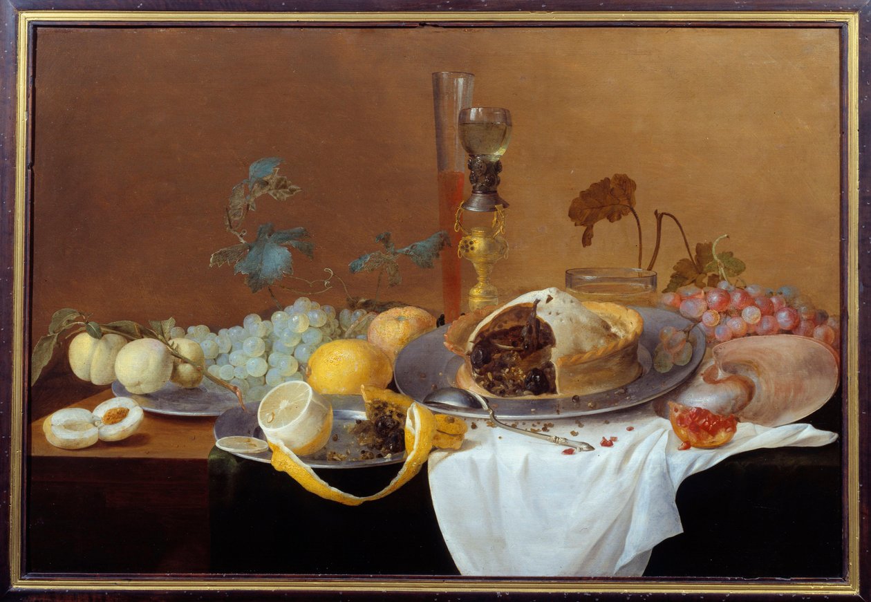 Pate ile Natürmort Boyama Cornelis de Heem (1631-1695) 17. yüzyıl Nantes, Musee des Beaux Arts by Cornelis de Heem