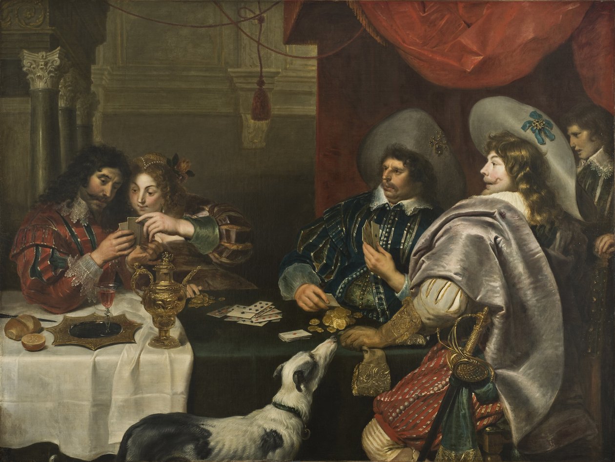 Kart Oyunu - Kart Oyunu, Vos, Cornelis de (1584-1651). Tuval üzerine yağlıboya. Boyut: 171x228cm. Ulusal Müze Stockholm by Cornelis de Vos