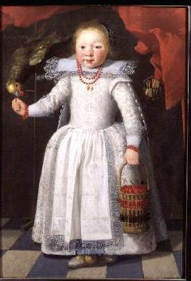 Bir papağan ile küçük kız by Cornelis de Vos