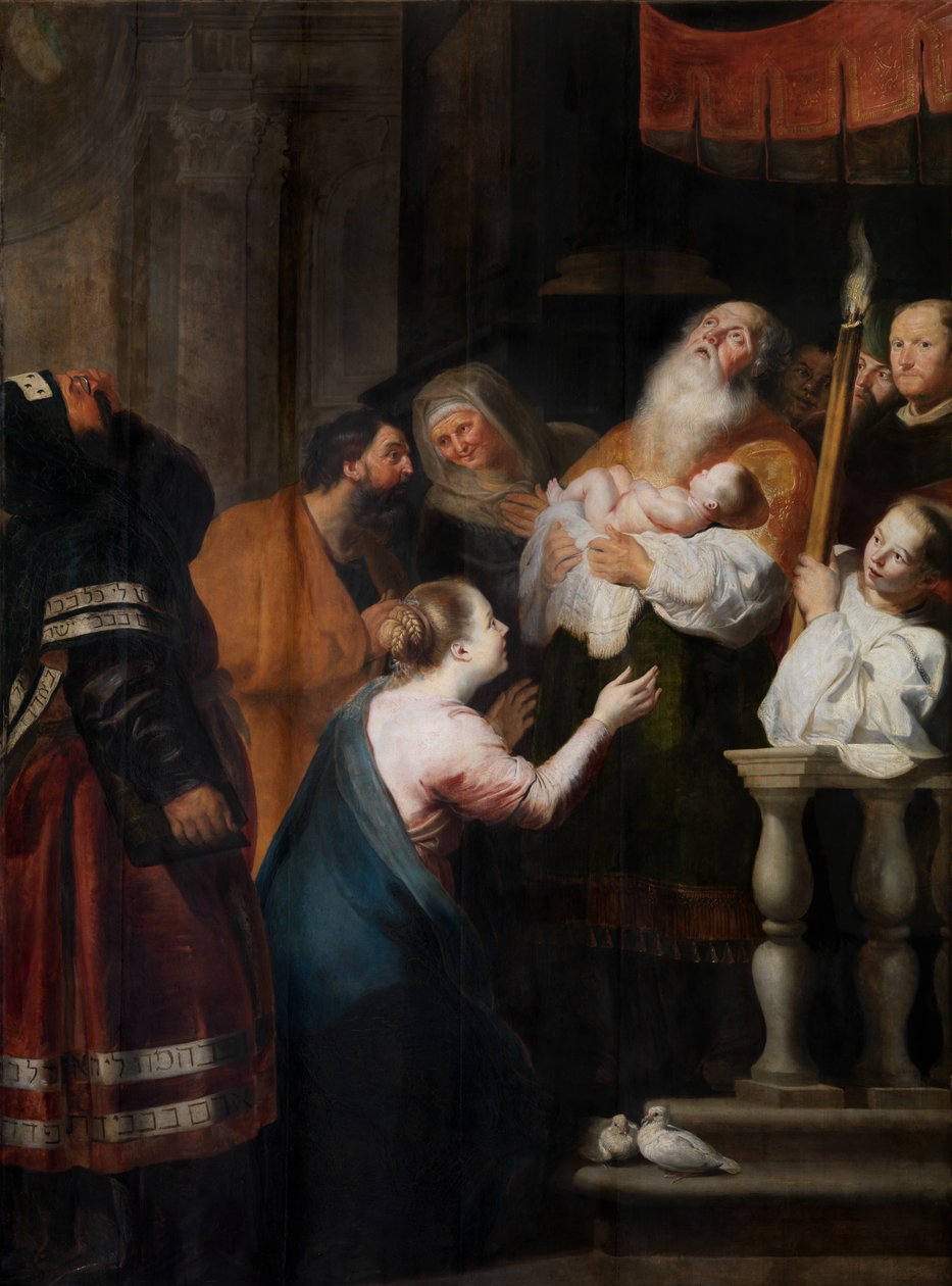 Tapınakta Sunumun Arınması (pano üzerine yağlıboya) by Cornelis de Vos