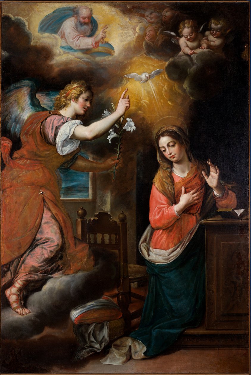 Müjde, 1600'den sonra (tuval üzerine yağlı boya) by Cornelis de Wael