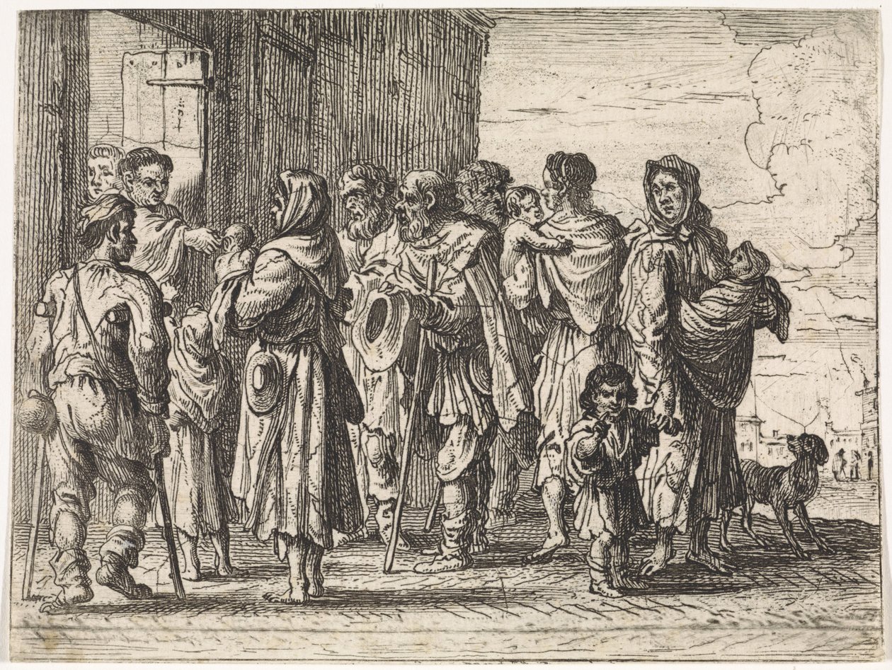 Bir manastır için dilenciler Tür sahneleri (dizi başlığı) by Cornelis de Wael