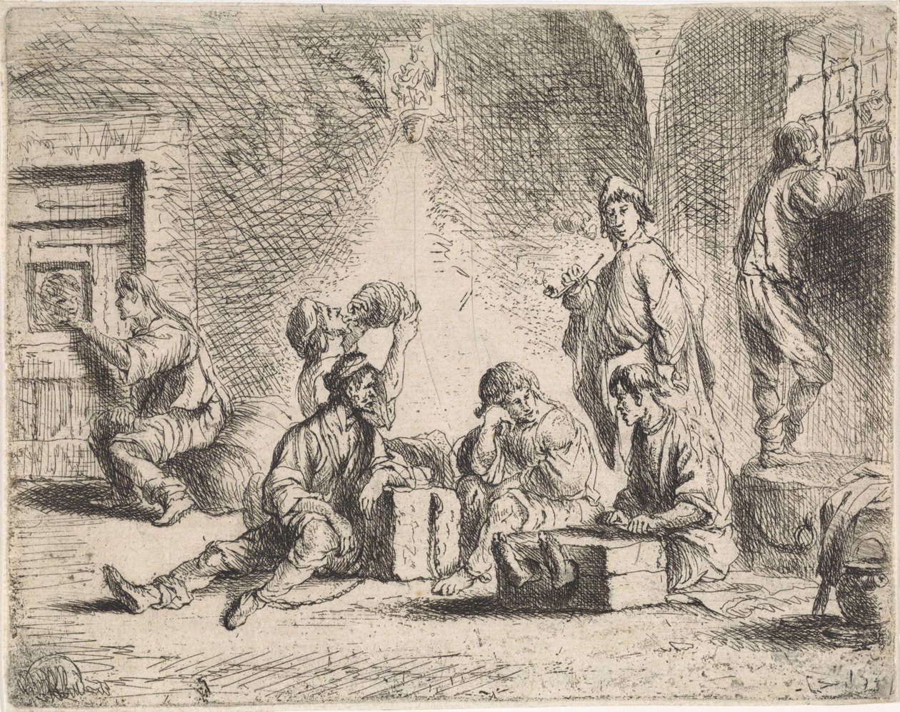 Zindandaki mahkumlar Tür sahneleri (dizi başlığı) by Cornelis de Wael