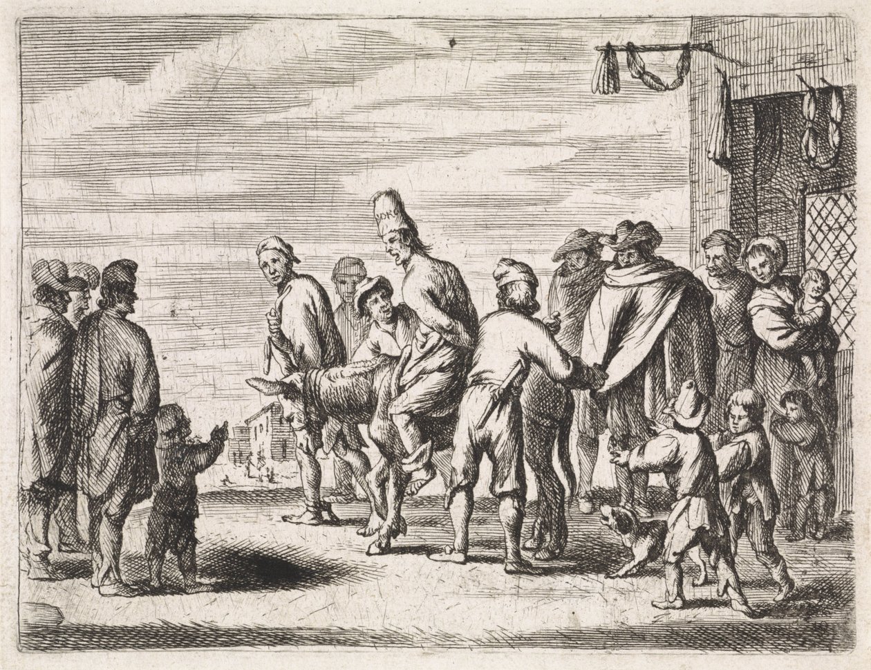 Adam bir eşeğe bağlı Tür sahneleri (dizi başlığı) by Cornelis de Wael