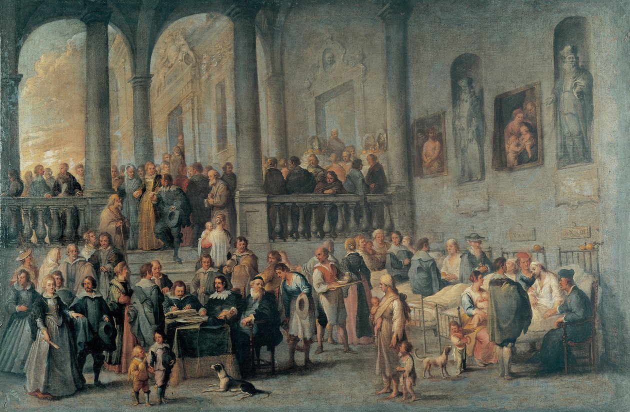 Sick par Wael, Cornelis, de (1592-1667) Ziyareti. Tuval üzerine yağlı boya, ebat: 99x152, c. 1640, Strada Nuova Müzeleri, Cenova by Cornelis de Wael