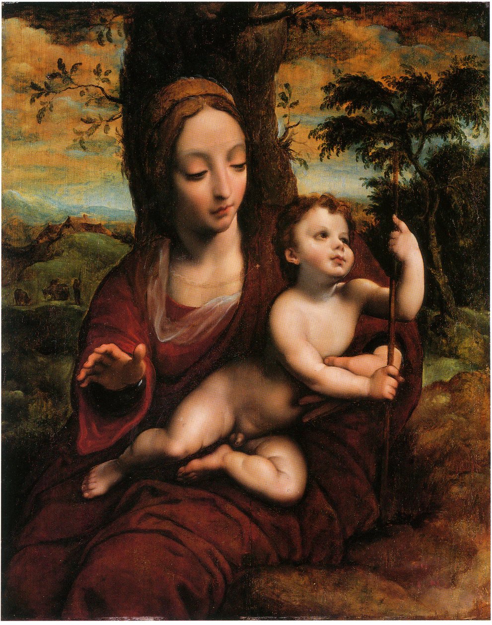 Bir manzarada Madonna ve Çocuk by Cornelis van Cleve