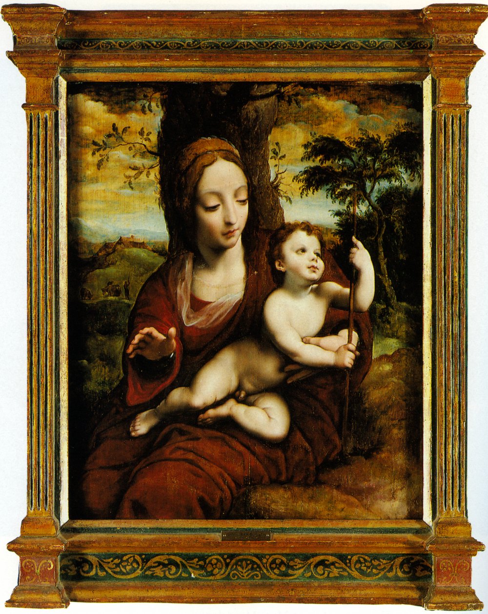 Bir manzarada Madonna ve Çocuk by Cornelis van Cleve