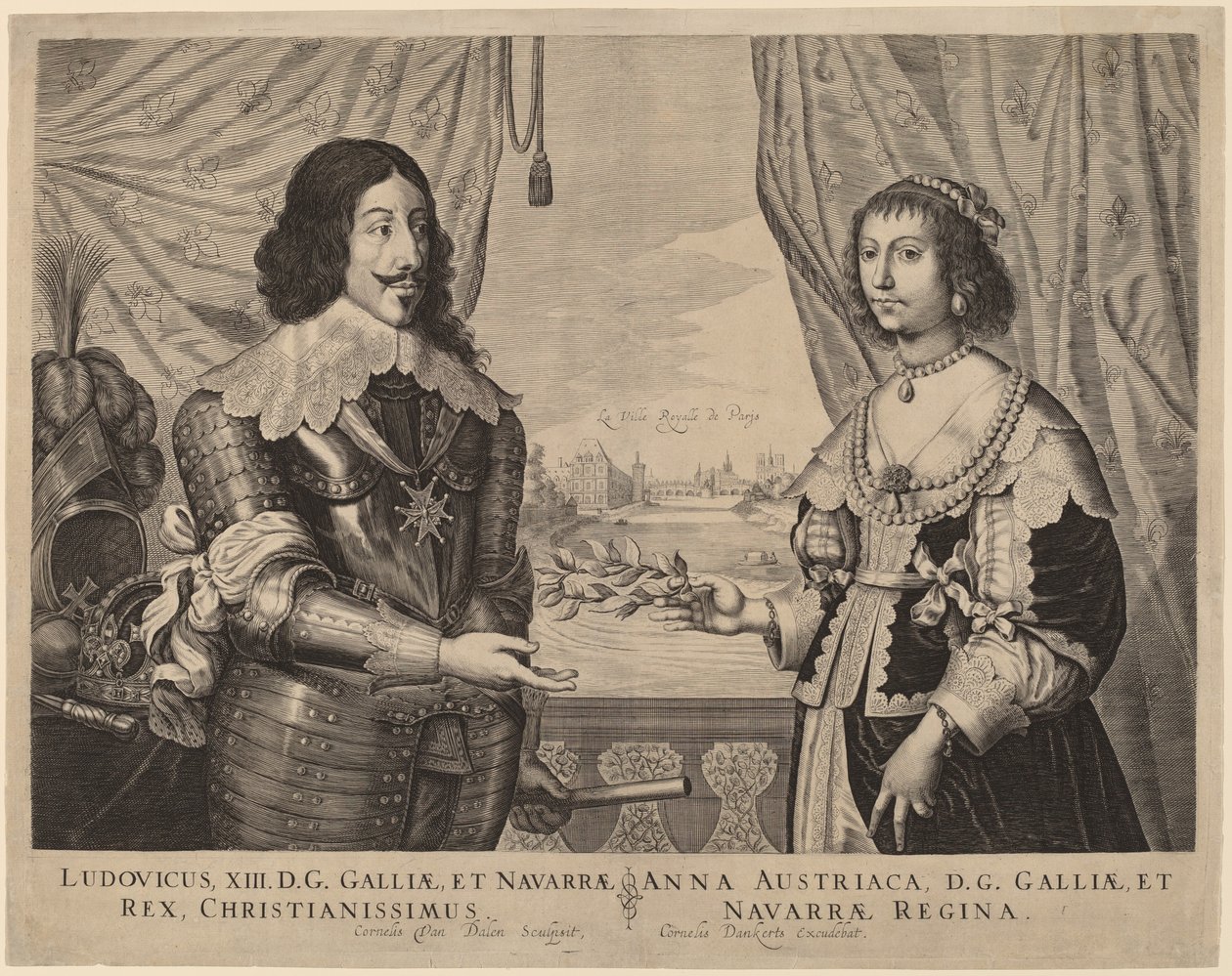 Fransa Kralı XIII. Louis ve Avusturya Kralı Anne by Cornelis van Dalen I