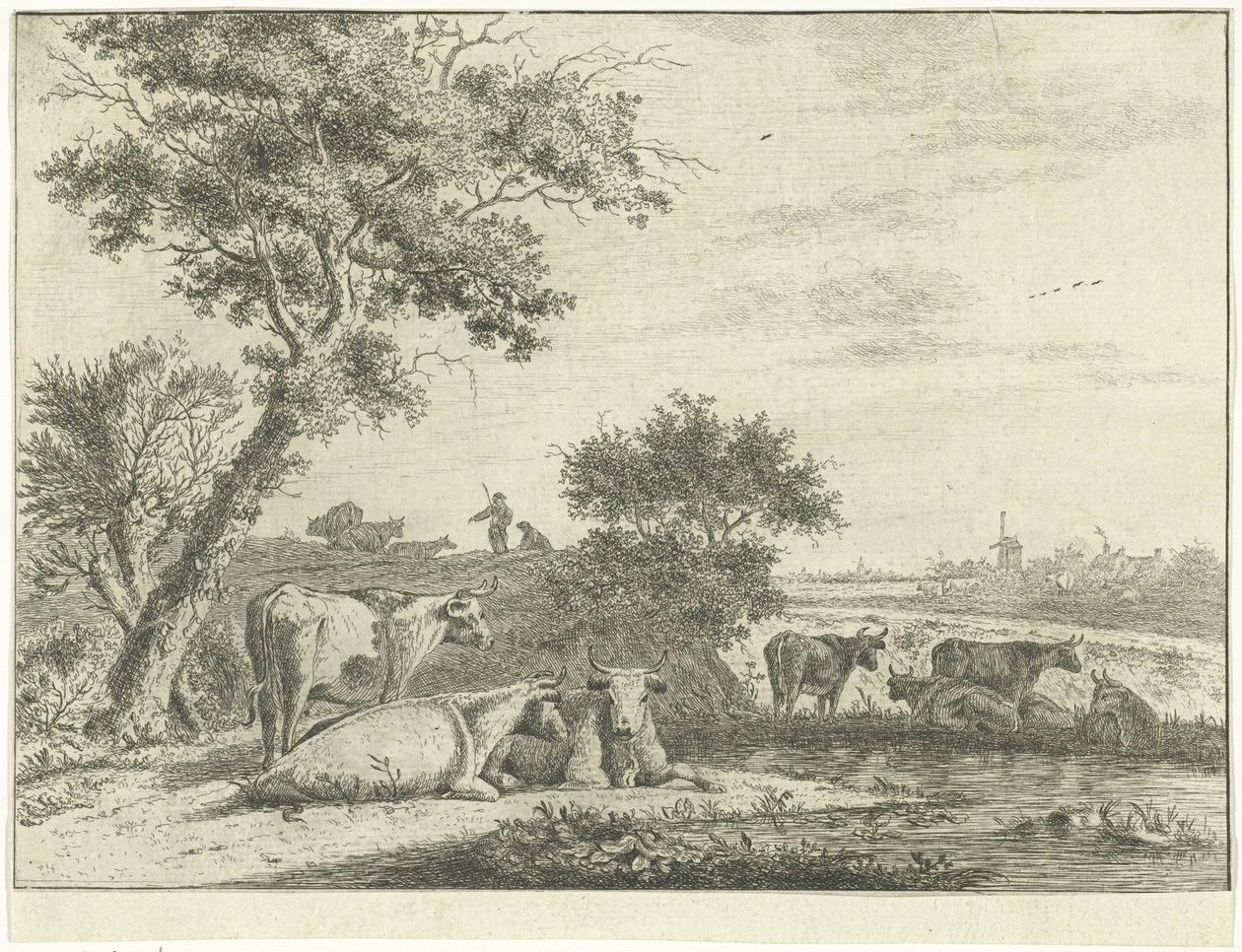 İnekler ile manzara by Cornelis van Noorde