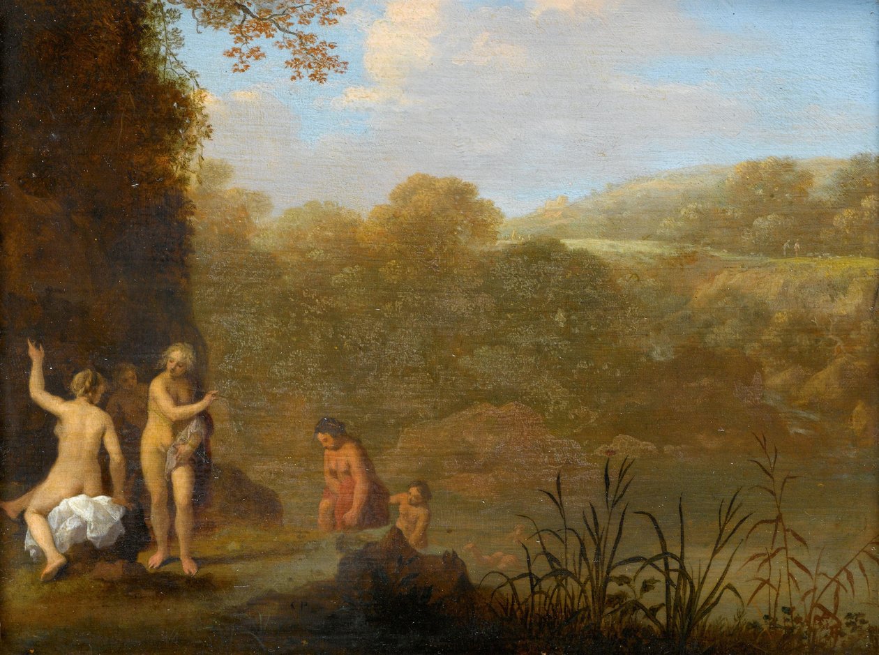 banyo kızlar by Cornelis van Poelenburch