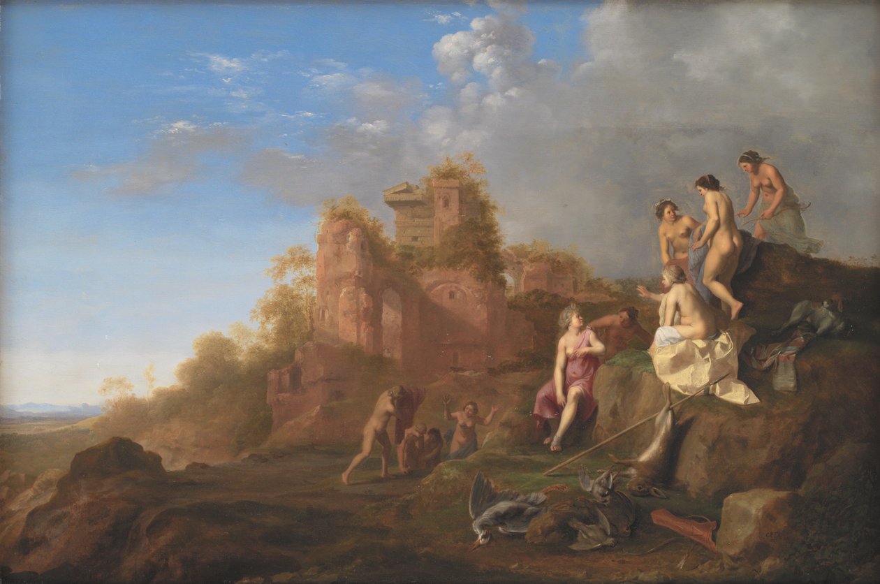 Diana ve Perileri by Cornelis van Poelenburch