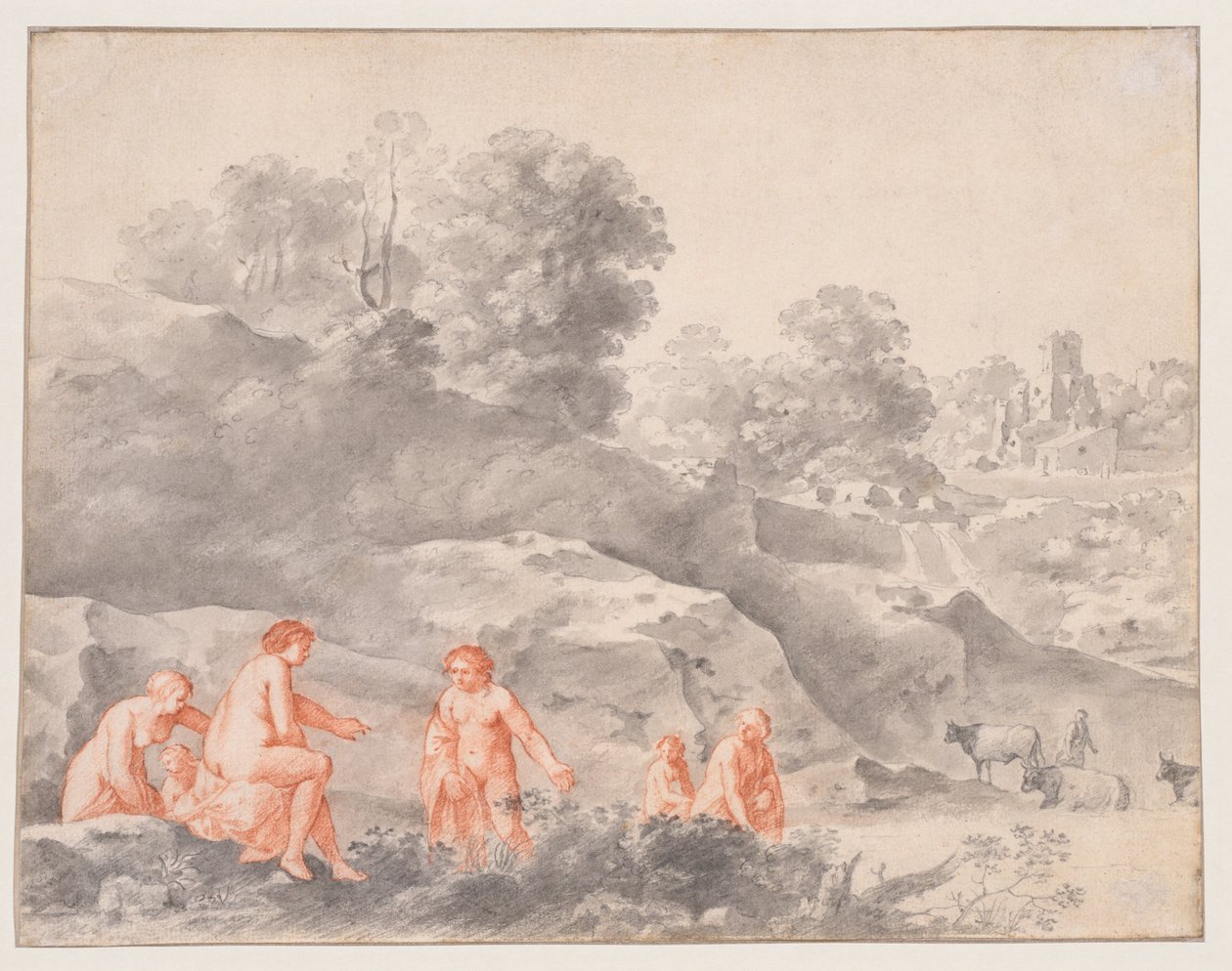 Bir Manzarada Çıplaklar (muhtemelen Diana ve Callisto) by Cornelis van Poelenburch