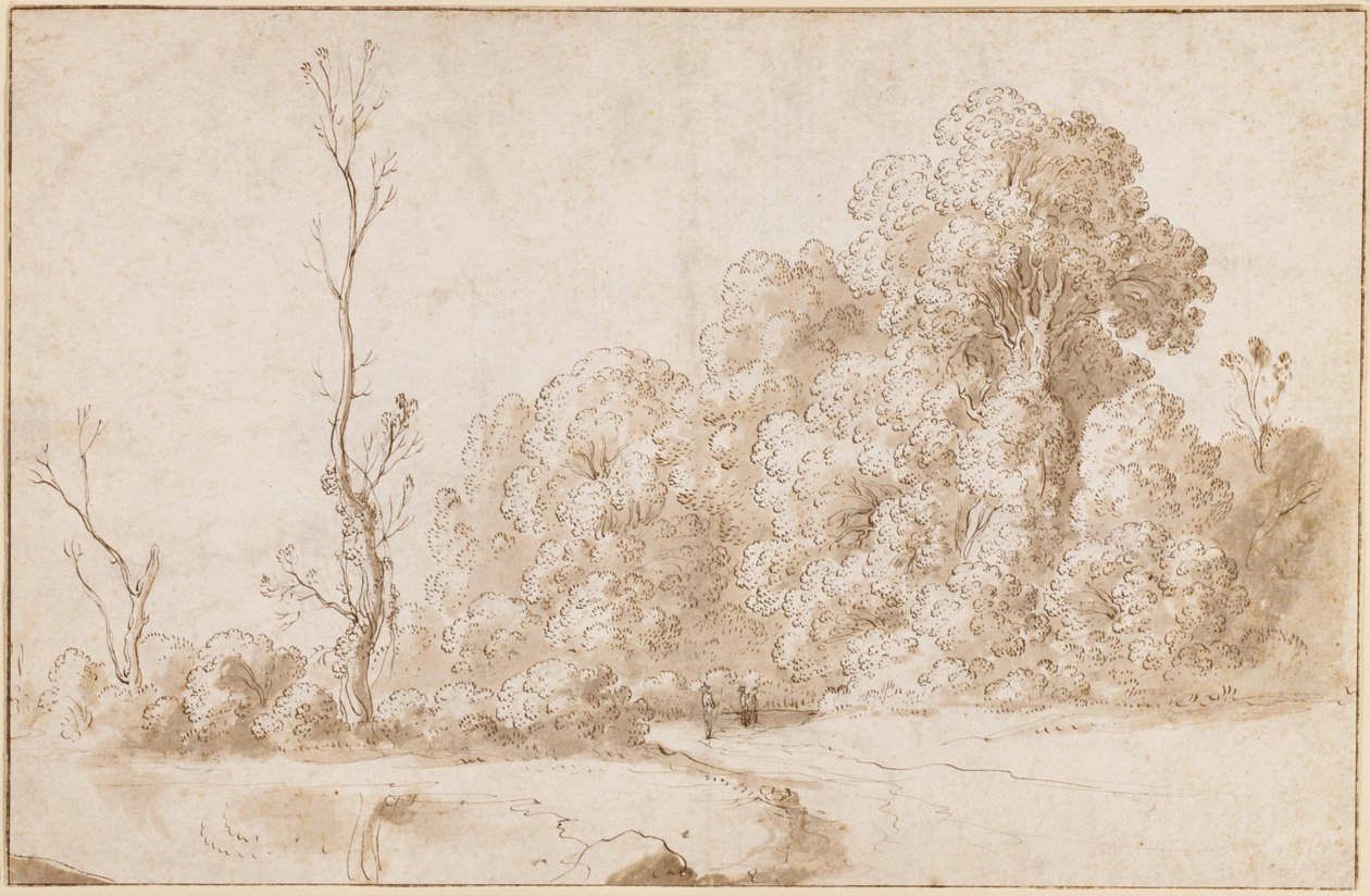 Ormanlık bir manzara by Cornelis van Poelenburgh or Poelenburch