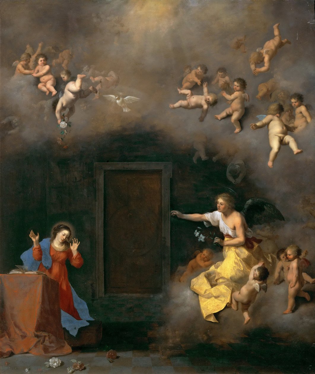 Müjde, Poelenburgh, Cornelis, van (1594/95-1667). Bakır üzerine yağ, c. 1635. Boyutlar: 48x41 cm. Sanat Tarihi Müzesi, Viyana by Cornelis van Poelenburgh or Poelenburch