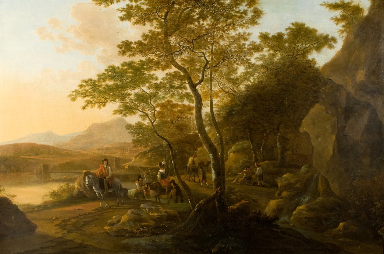 Figürlü Manzara, c.1655-1710 (tuval üzerine yağlı boya) by Cornelis van Swanenburgh