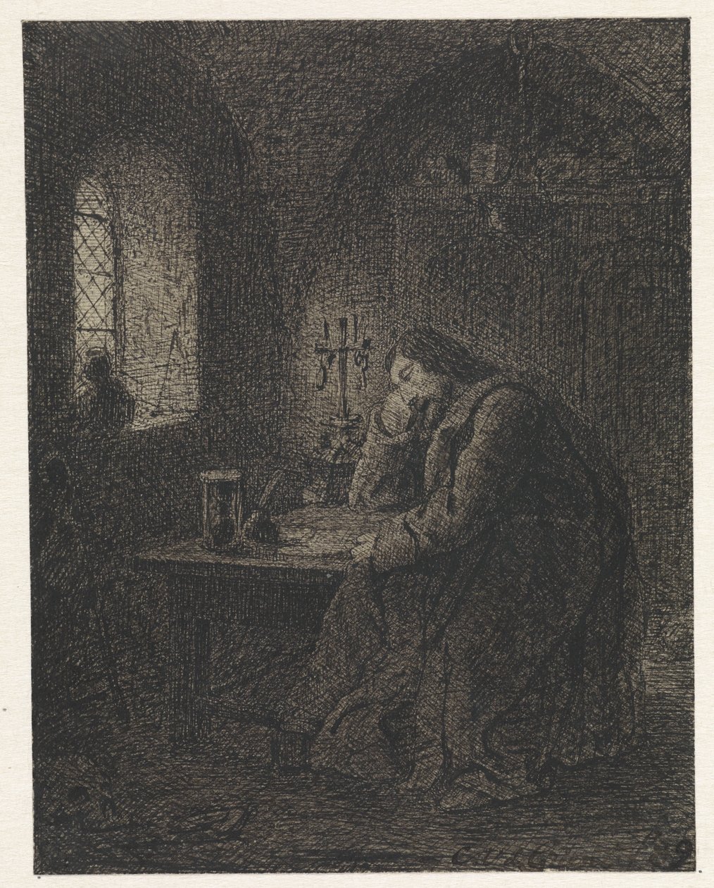 Çalışma odasında bilim adamı by Cornelis van der Griendt