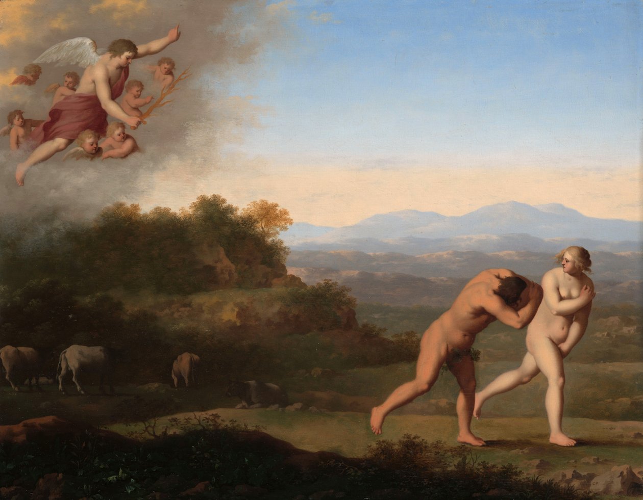 Cennetten kovulma by Cornelis van Poelenburgh or Poelenburch