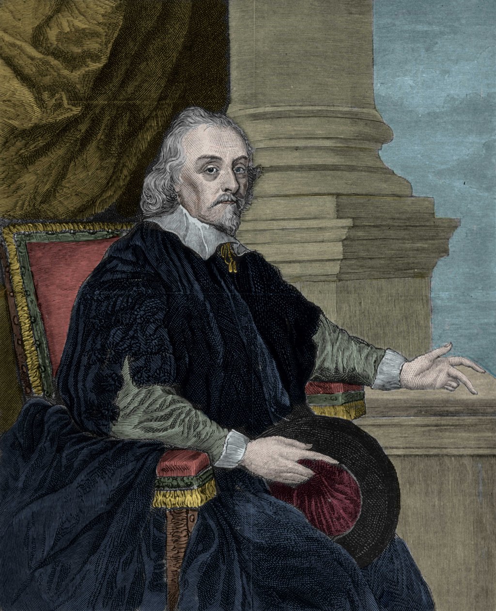 William Harvey (1578-1658), İngiliz doktor, Cornelius Jansen tablosuna göre. by Cornelius (after) Jansen