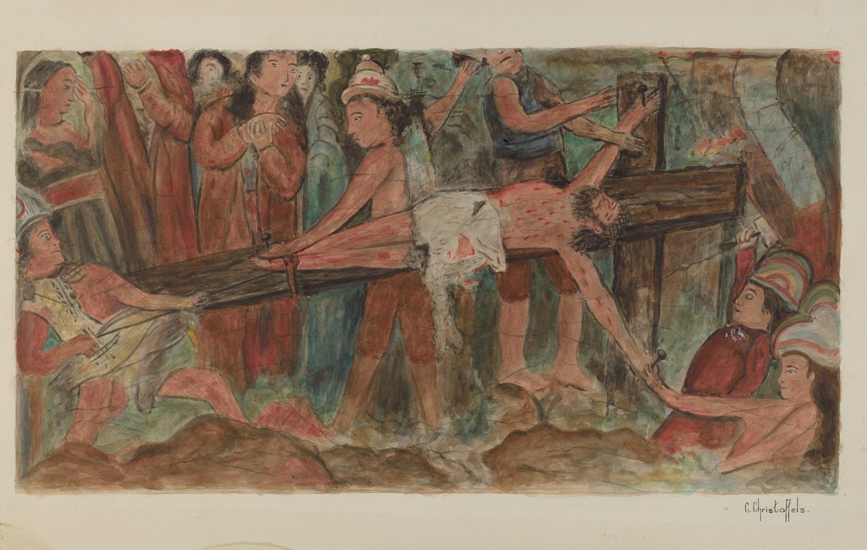 Haç Durakları No. 11. İsa Çarmıha Çivilendi, 1941. by Cornelius Christoffels