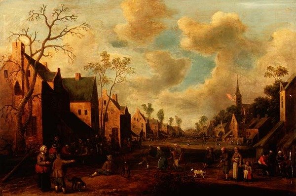 Köylü Sokakta Merrymaking by Cornelius Droochsloot