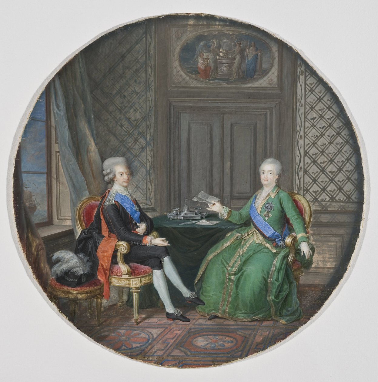 Gustave III de suède (1746-1792) et Catherine II de Russie (1729-1796) a Fredrikshamn (actuelle Hamina, Finlandiya) - Fredrikshamn