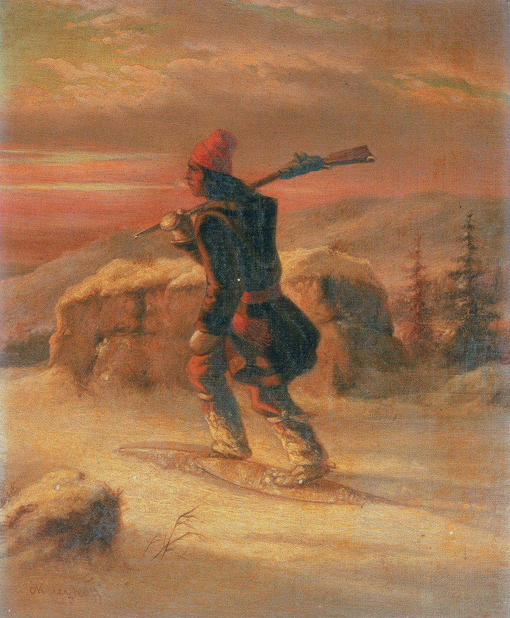 Karda Hint Avcısı by Cornelius Krieghoff