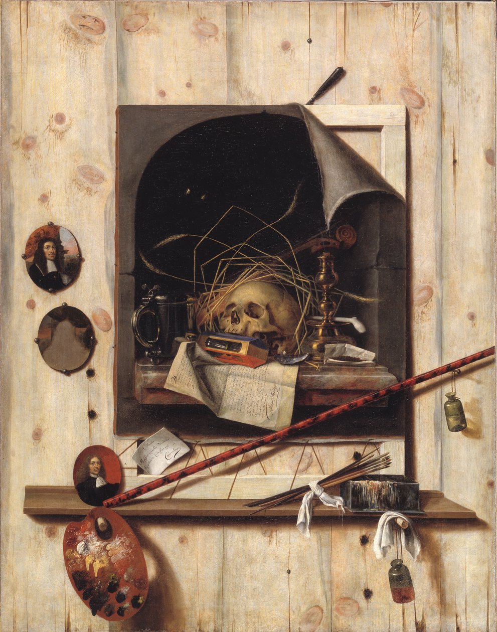 Studio Wall ve Vanitas Natürmort ile Trompe l