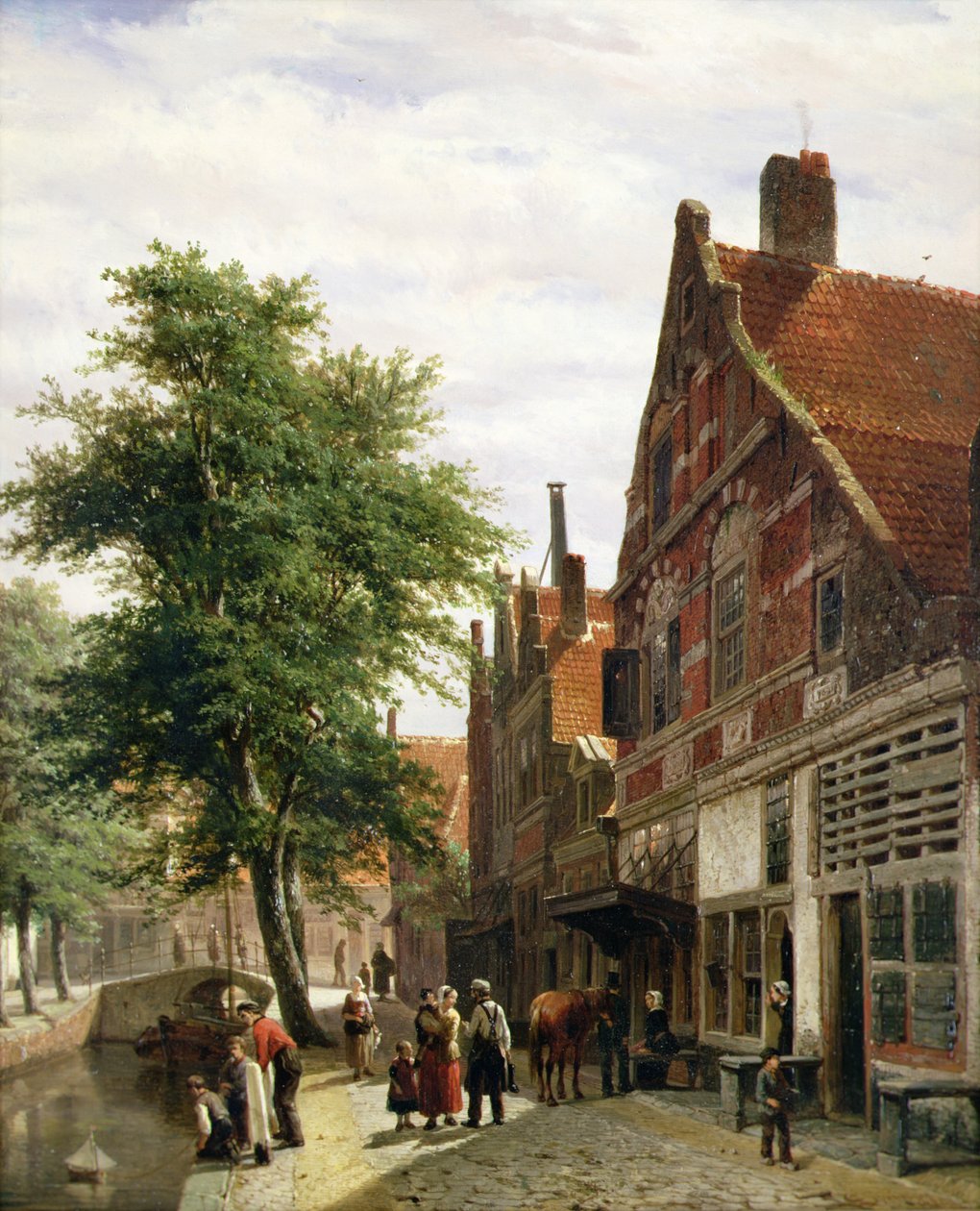 Zuiderhavendijk, Yaz aylarında Enkhuizen by Cornelius Springer