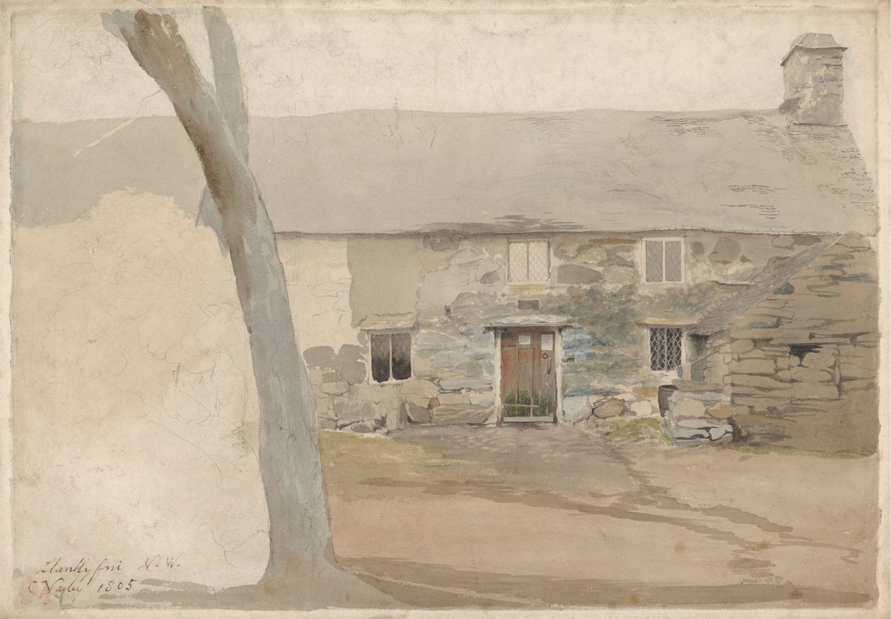 Llanllyfni, Kuzey Galler'deki Kulübeler by Cornelius Varley
