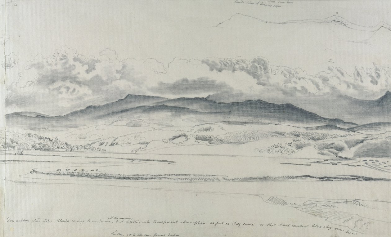 Galler'de Dağ Panoraması, Cader Idris by Cornelius Varley