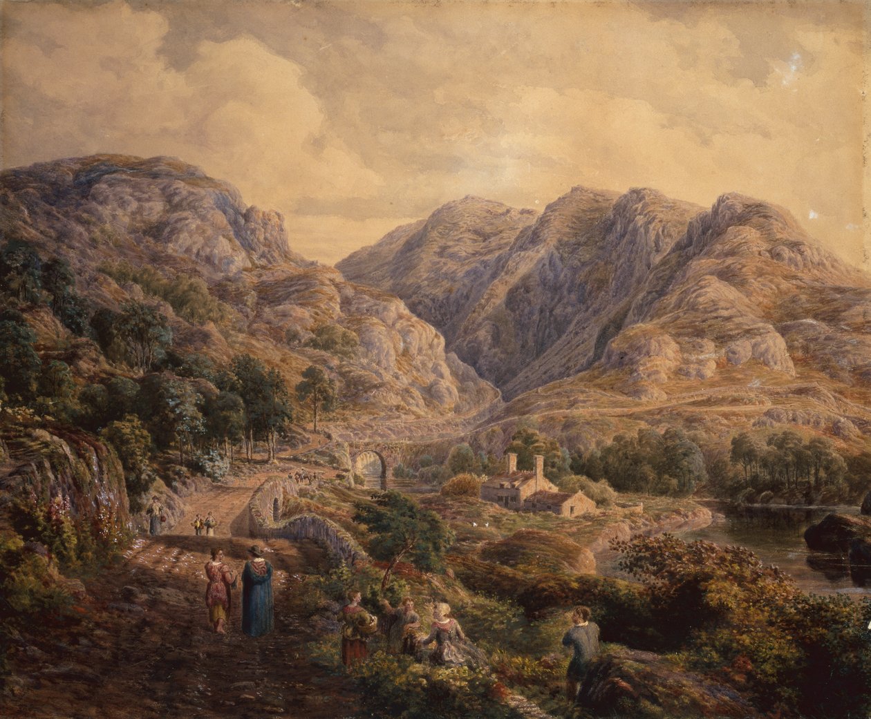 Pont Aber Glaslyn Geçidi, Kuzey Galler by Cornelius Varley