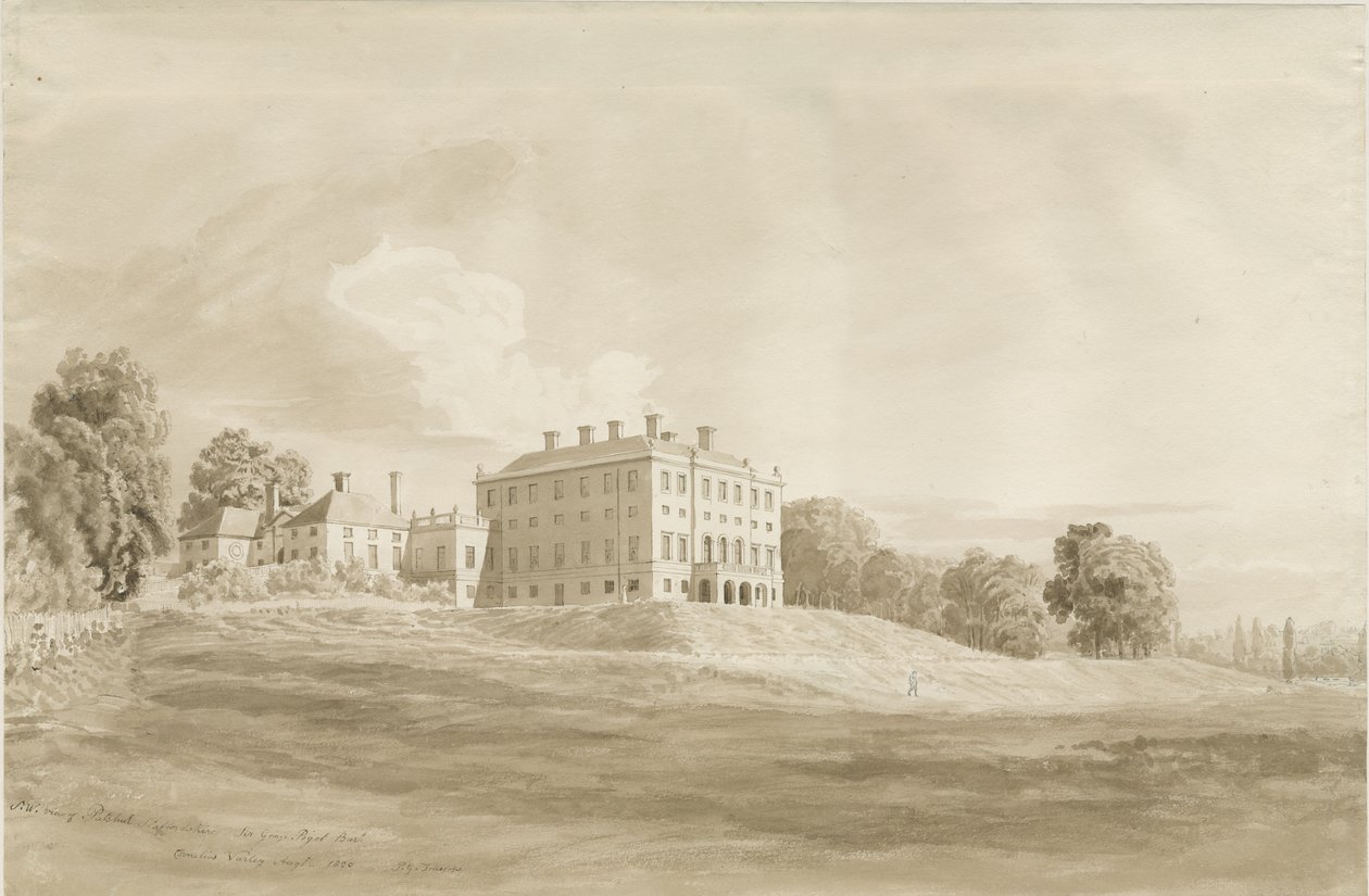 Pathshull Evi: sepya yıkama çizimi, Ağustos 1820 by Cornelius Varley