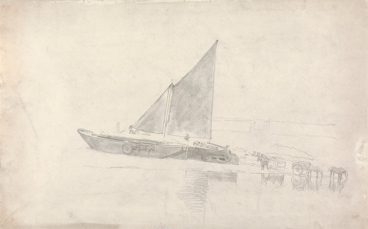 Atlı ve Arabalı Teknelerin İncelenmesi by Cornelius Varley