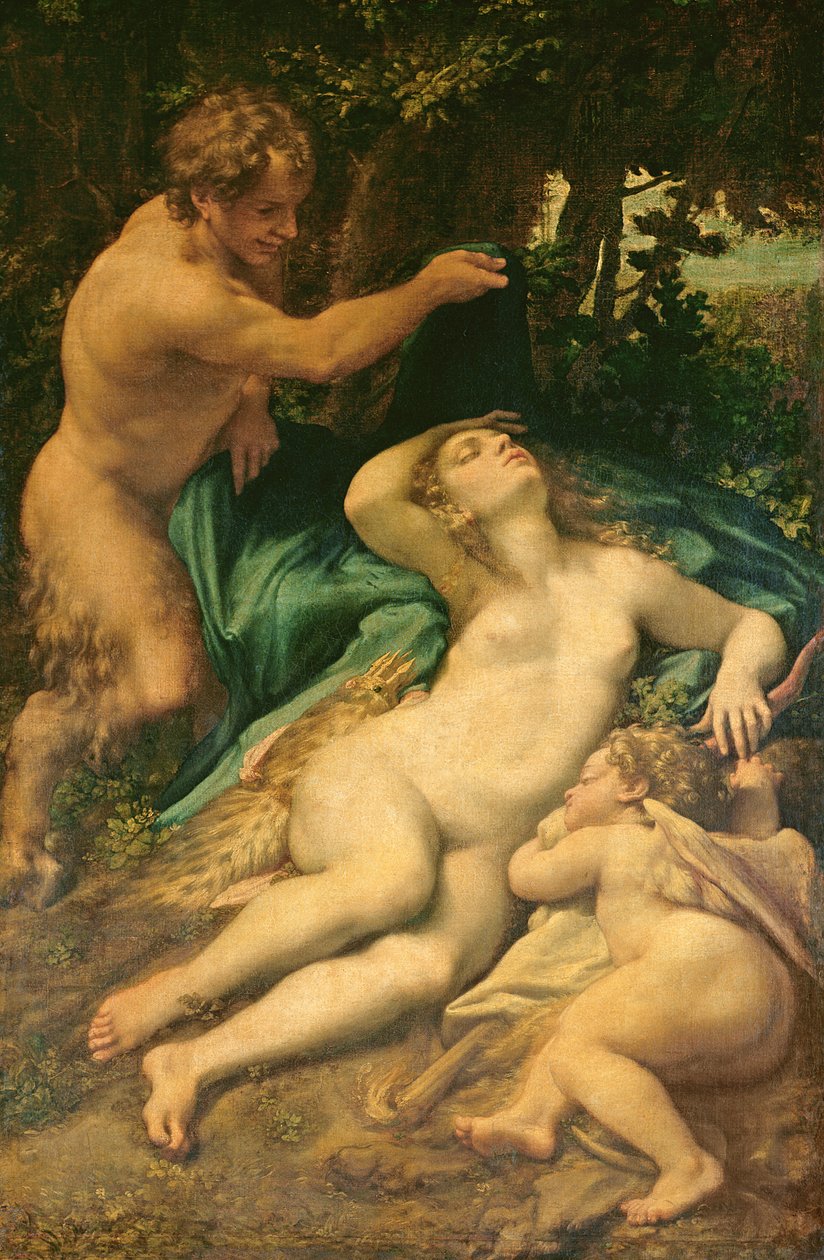 Venüs, Satyr ve Aşk Tanrısı, 1528 by Antonio da Correggio