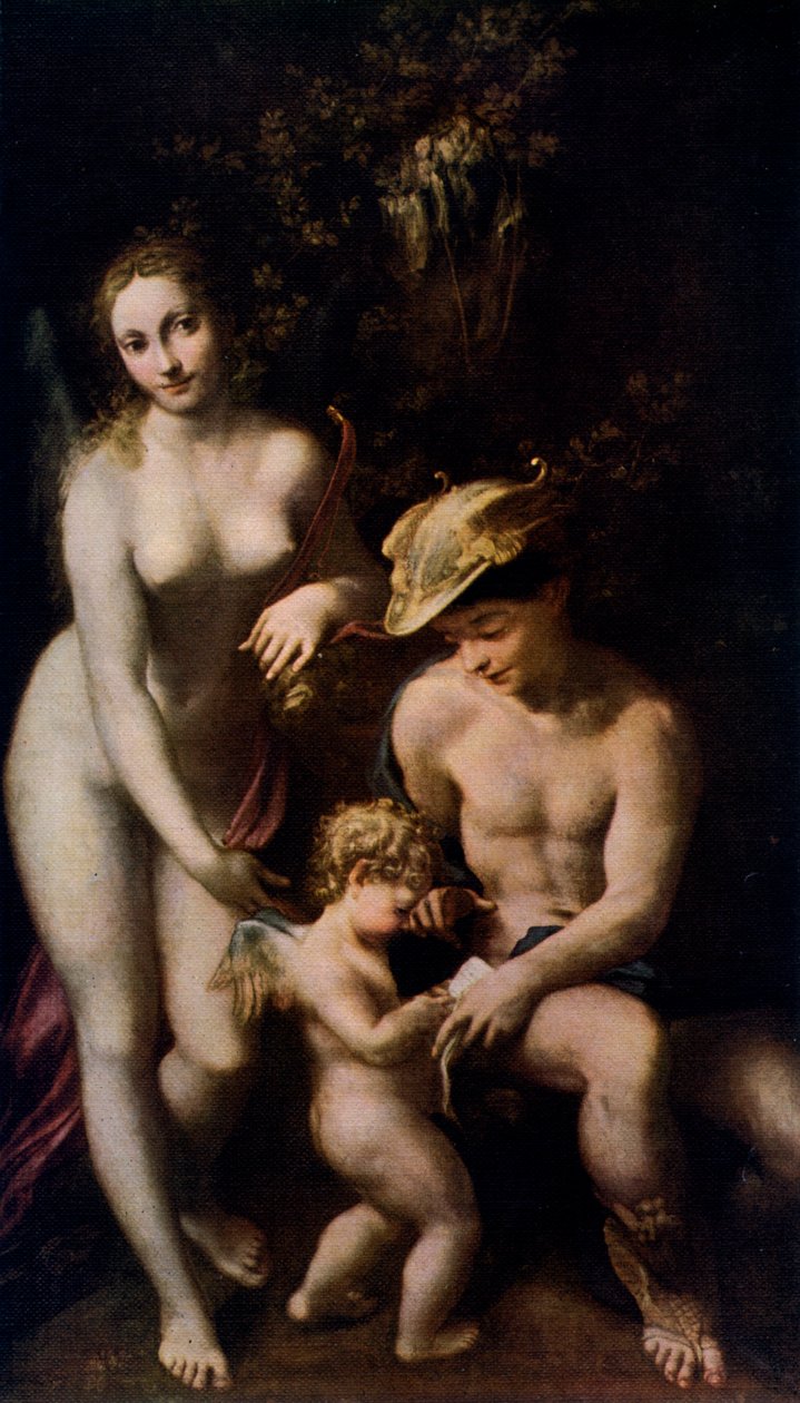 Merkür ve Aşk Tanrısı ile Venüs Aşk Okulu, c1525, 1912. by Antonio da Correggio