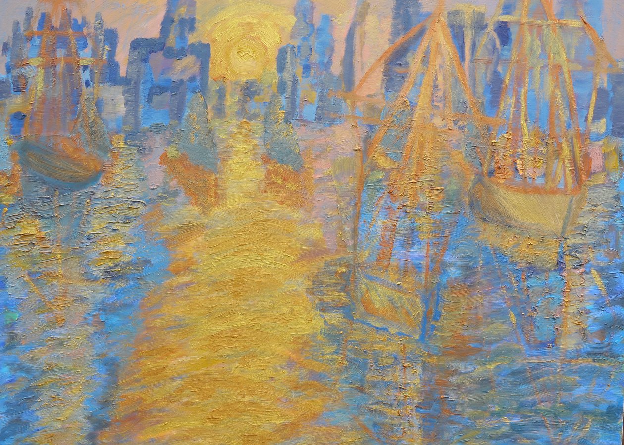 Londra manzarası, uzun gemiler ve Thames bariyeri by Cosima Duggal
