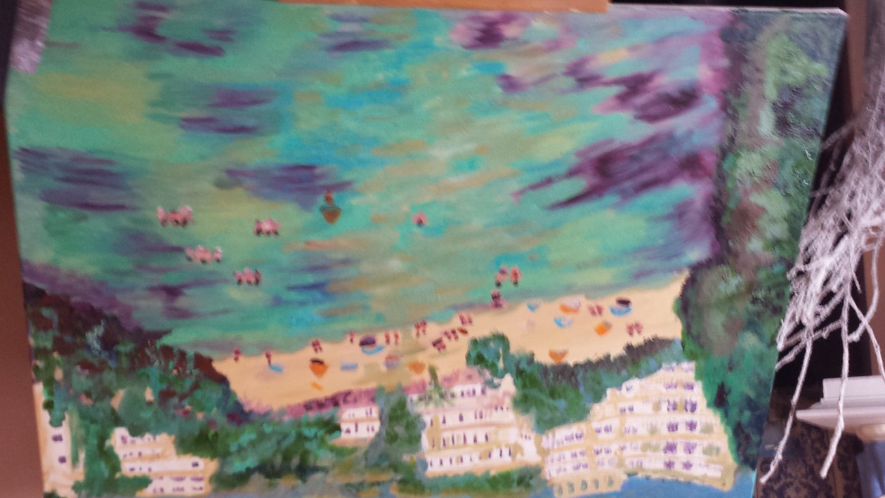 Mayorka, Cala bay deniz manzaralı ve otel by Cosima Duggal