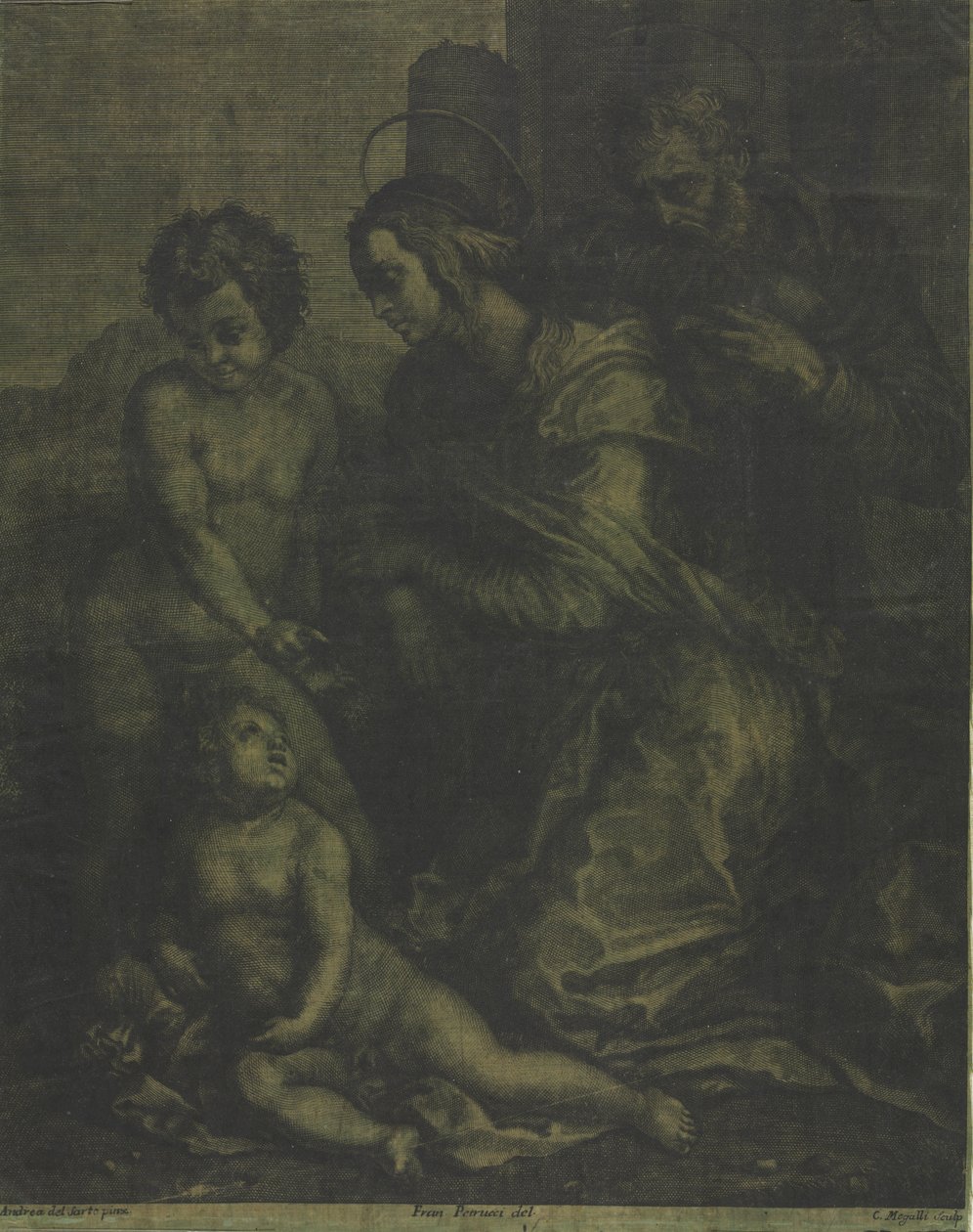 Aziz John ile Kutsal Aile, c. 1710-1715. by Cosimo Mogalli