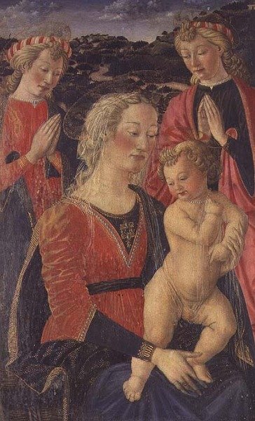 Madonna ve İki Melekli Çocuk by Cosimo Rosselli