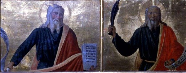 Musa ve İbrahim (panelde öfke) by Cosimo Rosselli