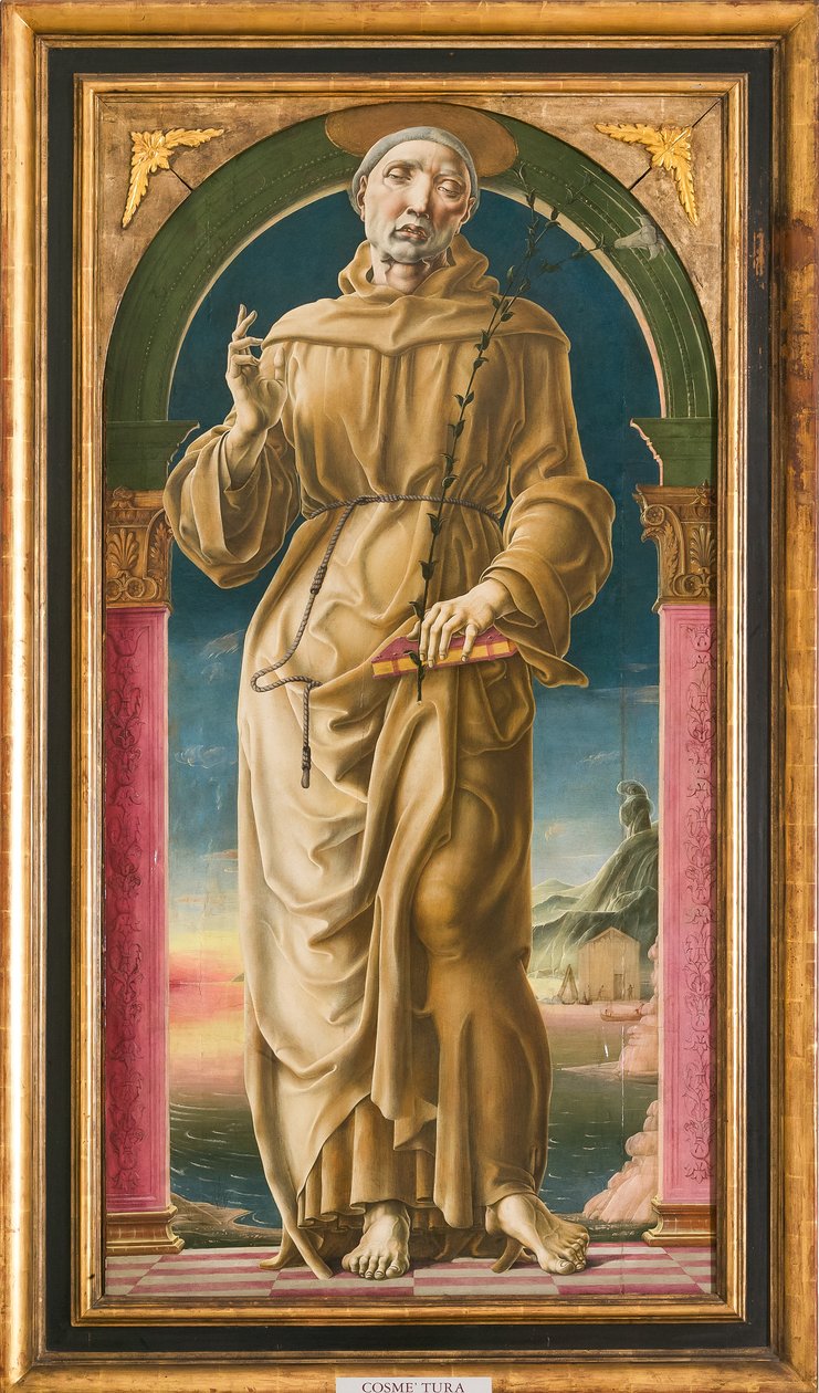 St. Anthony of Padua (panelde yağ ve tempera) by Cosimo Tura