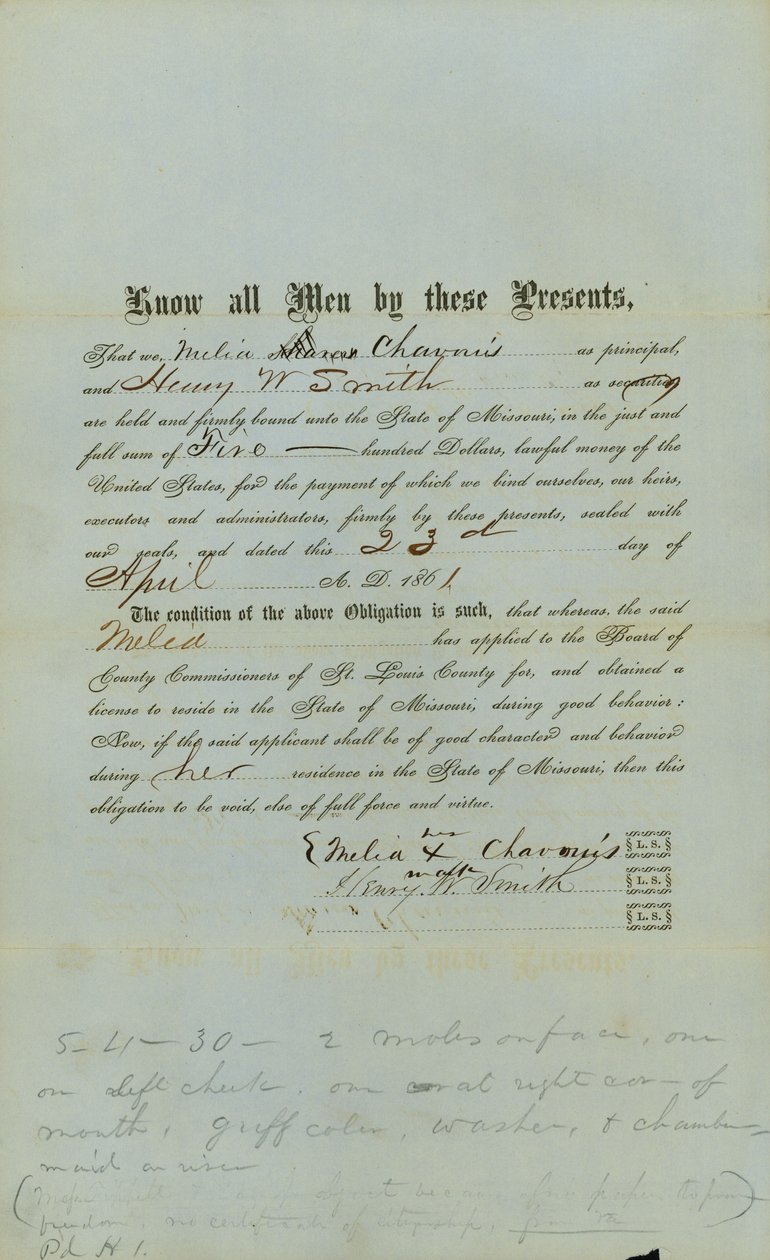 Chavouis Ücretsiz Negro Bond by County Court of St. Louis